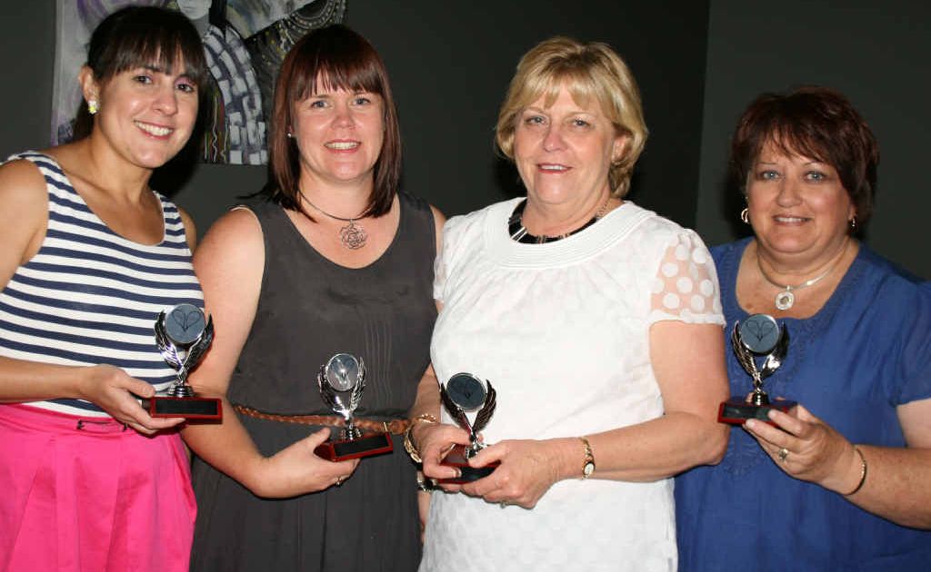Line winners Silvana Malone, Jill Hume, Judy Collins and Jenny Gillott accept their trophies at the presentation dinner. Line winners Silvana Malone, Jill Hume, Judy Collins and Jenny Gillott accept their trophies at the presentation dinner.